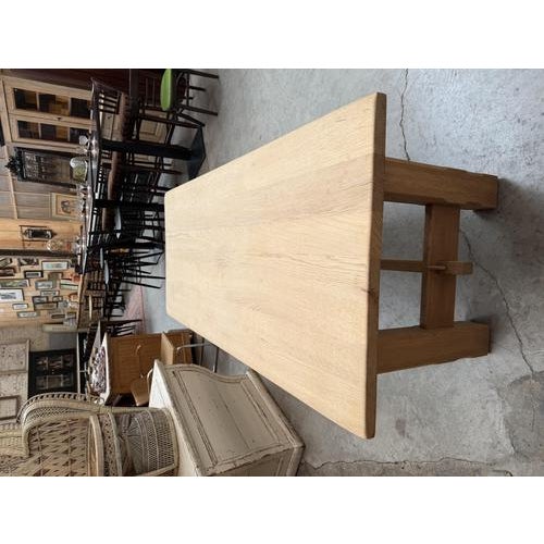 Solid Oak Farmhouse Table For Sale - Image 12 of 14