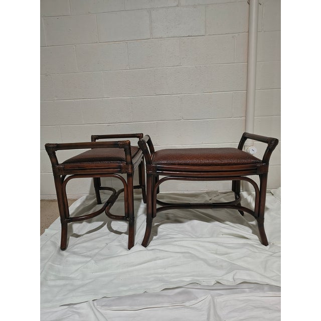 Gorgeous set if Rattan for use as accent items 8n your decor. Rich, tobacvo Brown and in fabulous vintage condition...