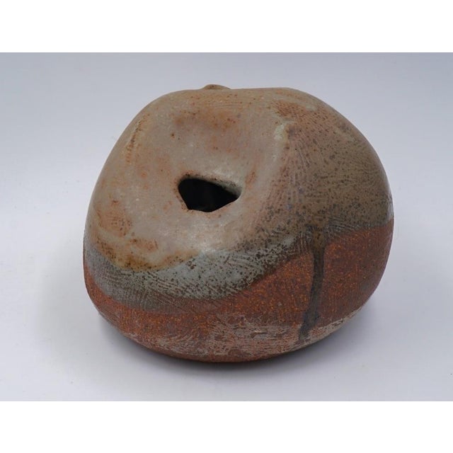 Vintage mid 20th century pottery vessel by Joel Edwards (1923 - 2007) California. Signed on bottom, brown and tan matte...