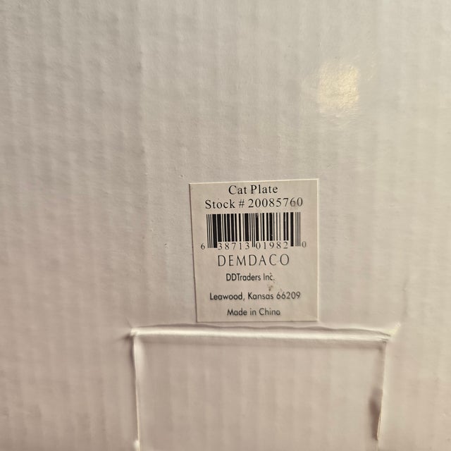 Black Cat Hand Blown Glass Plate Lorie Seibert Silvestri by Demdaco 2007 For Sale - Image 6 of 7