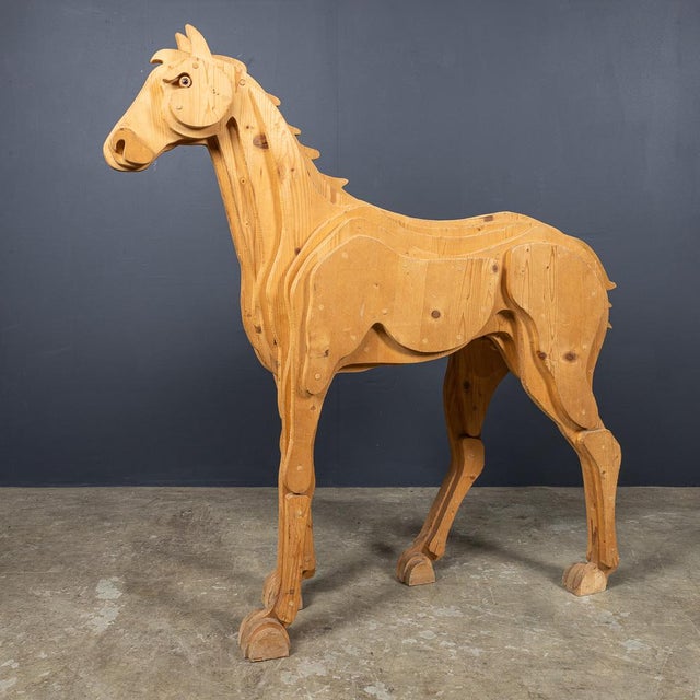 Italian Artist, Multi Layer Horse Sculpture, 1980s, Wood For Sale - Image 15 of 16
