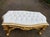 French 1950s French Vintage Off-White Leather Gilt Beech Bench For Sale - Image 3 of 16