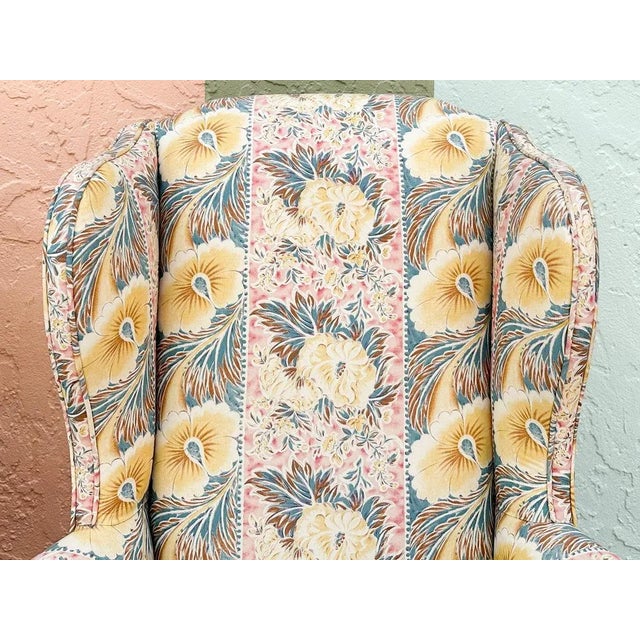 1980s Palm Beach Regency Palm Beachy Wingback Chairs - a Pair For Sale - Image 10 of 12