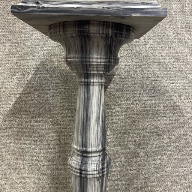 Mid-Century Modern Solid Vintage Rotating Marble Pedestal For Sale - Image 3 of 11