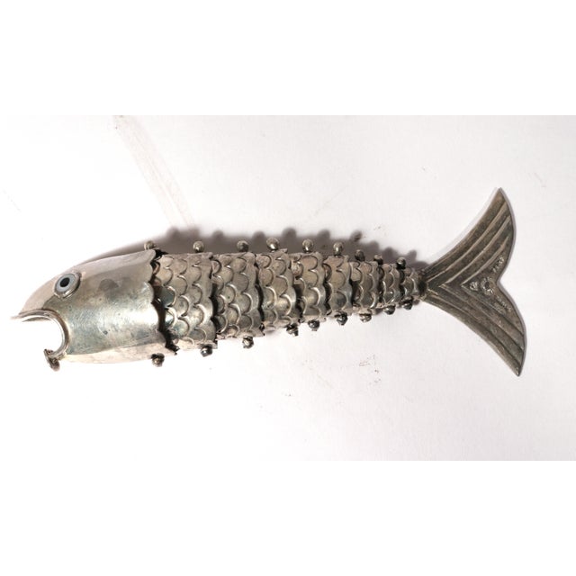 Late 20th Century Los Castillo Taxco Mexican Silver Plate Articulated Fish Bottle Opener For Sale - Image 10 of 10