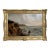Antique 1881 Signed European Coastal Seascape Oil Painting Harbor Landscape - Signed For Sale