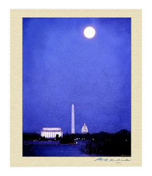 Washington Monument at Night /Full Moon