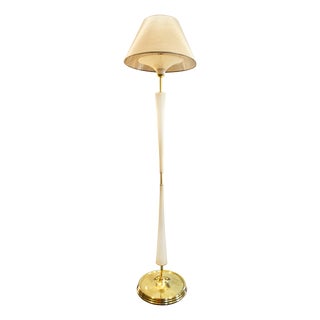 Brass and Glass Floor Lamp by Tomaso Buzzi, Italy, 1950s For Sale