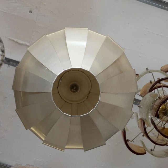 Vintage 1960s Space Age Aluminum Ribbon Pendant For Sale - Image 4 of 7