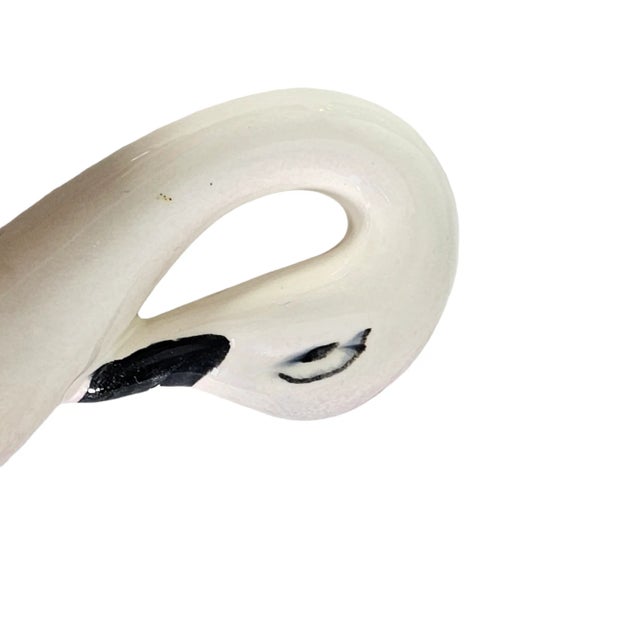 Mid Century Ceramic Swan Wall Pockets Pair Pink Green Planters Wall Art For Sale In San Francisco - Image 6 of 10