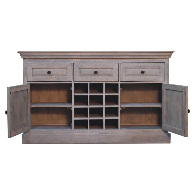 2020s Distressed Wood Wine Storage Cabinet For Sale - Image 5 of 8