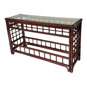 1970s Faux Bamboo Console Table, Attributed to Brown Jordan