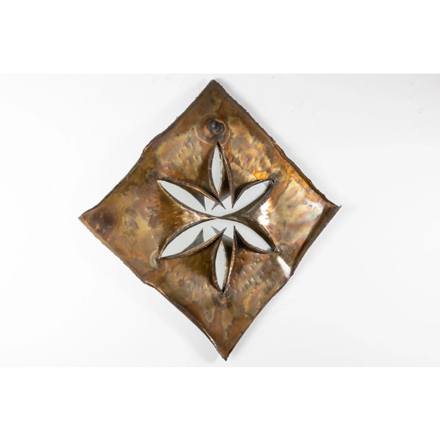 Metal Vintage Brutalist Mirror, 1960s For Sale - Image 7 of 7