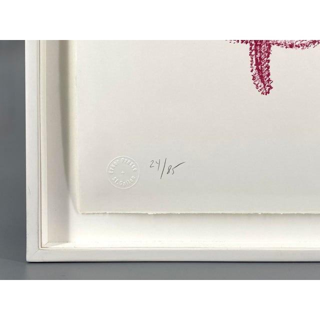 Mark Tobey, Composition in Red, 1972, Color Lithograph on Paper, Framed For Sale - Image 4 of 12