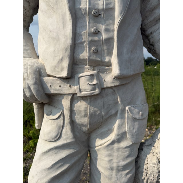 Monumental Cast Concrete Cowboy Western Gunslinger Sculpture - 80 Inches - Lifesize For Sale - Image 14 of 18