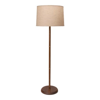 Mid-Century-Inspired Floor Lamp "Eddie" in Walnut For Sale