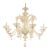 Large 8-Arm Ca’ Rezzonico Style Gold-Infused Opaline Murano Chandelier in the Manner of Giuseppe Briati For Sale