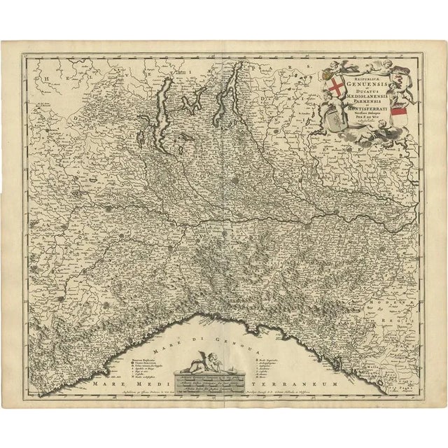 17th Century Antique Map of Northern Italy by F. De Wit, 1690 For Sale - Image 5 of 5