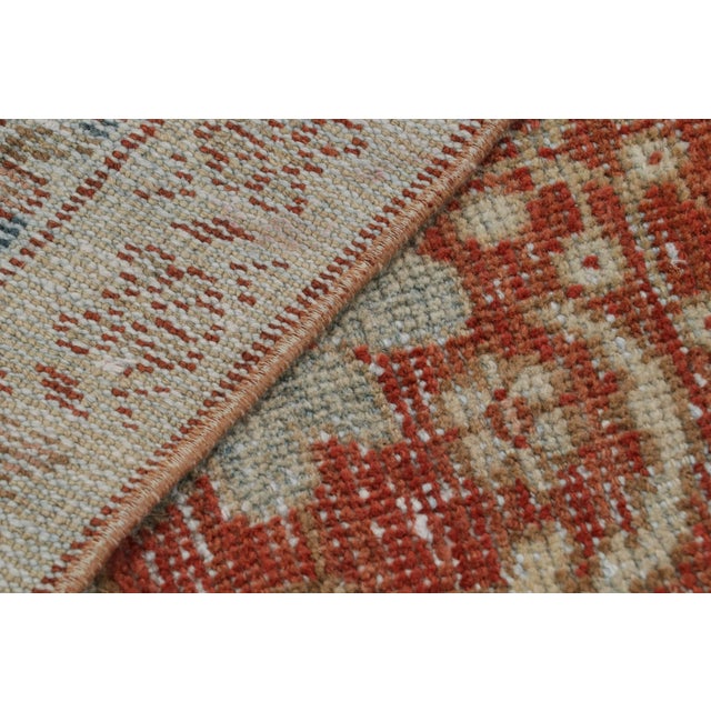 Textile Vintage Oushak-Style European Rug in Red, With Floral Patterns From Rug & Kilim For Sale - Image 7 of 7