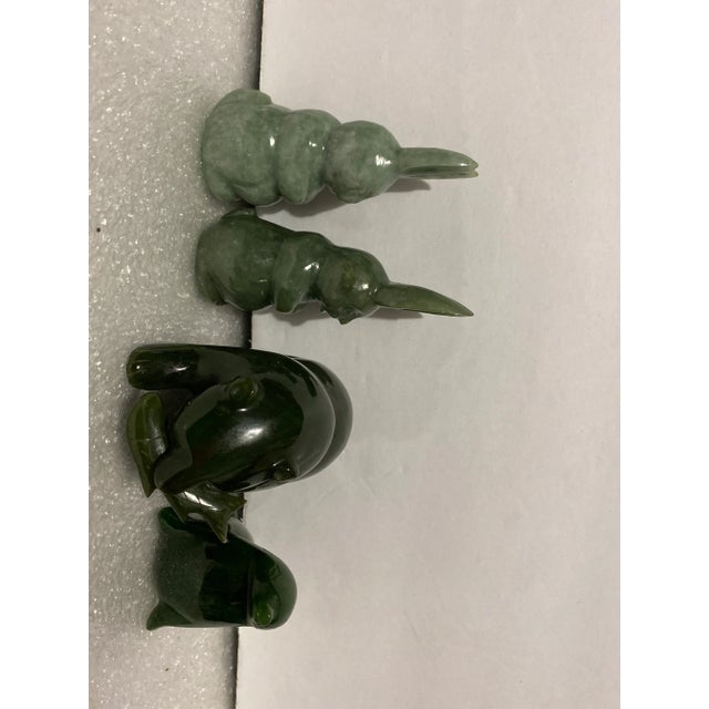 Vintage Carved Jade Animal Figurines - Set of 4 For Sale - Image 9 of 10