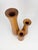 Vintage MCM Set of 3 Turned Wood Tapered Candle Holders For Sale - Image 6 of 8