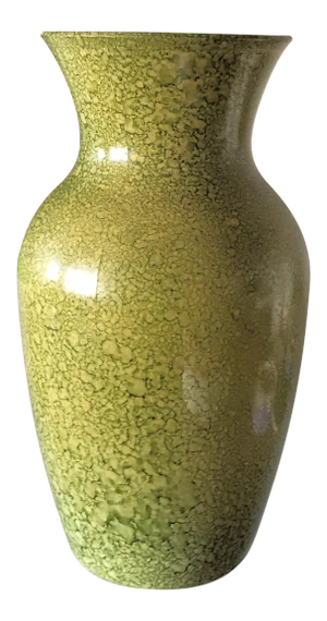 1990s Speckled Venom Green Vase