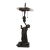 Antique Bronze Lamp Featuring a Girl Holding a Dove by A. Messina For Sale