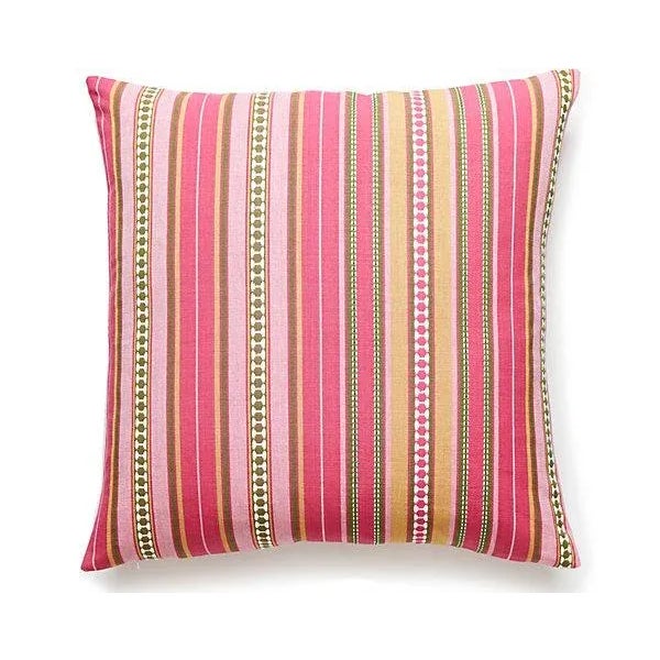 Traditional The House of Scalamandré Nile Stripe Pillow, Rose Garden For Sale - Image 3 of 3