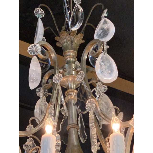 19th Century French Rock Crystal 12-Light Chandelier For Sale In Dallas - Image 6 of 8