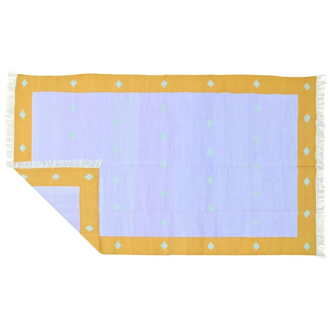 Indian Kolkata Rug, 8' x 10', Persimmon, Seaglass and Lavender For Sale - Image 3 of 7