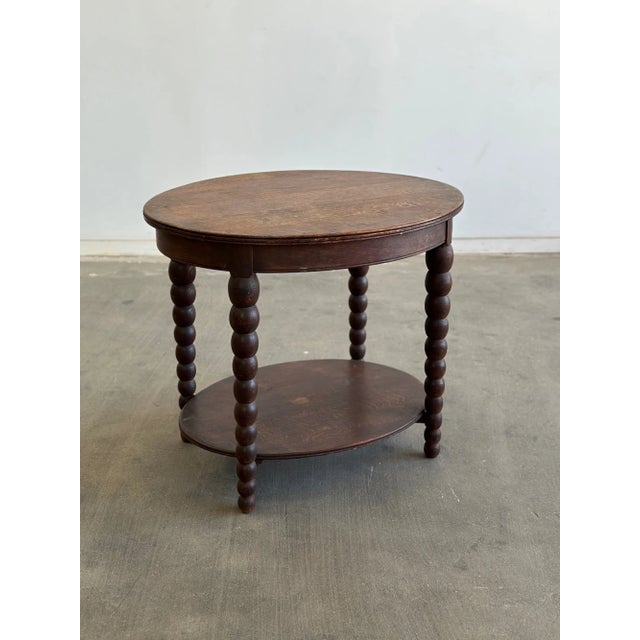 Brown Vintage Bobbin Leg Side Table For Sale - Image 8 of 12