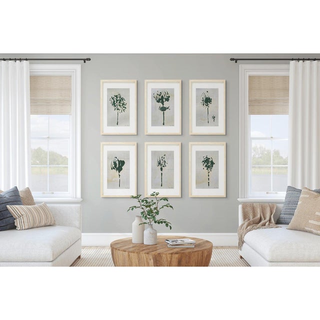 Set of 6 - Organic Modern Original Flower Paintings by Diane Grant *From a series of 15 paintings listed separately in...