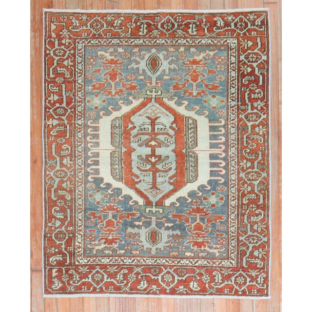 Zabihi Collection Square Antique Heriz Rug - 3'4" x 4'1" For Sale In New York - Image 6 of 7
