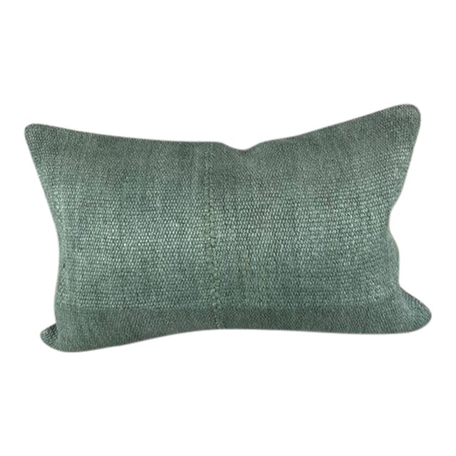 16 x 24 Hemp Pillow Turkish Cushion Natural Spanish Green Pillow Cushion Cover For Sale