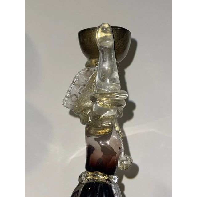 Glass Salviati Murano Glass Sculpture – Folk Girl With Basket, Aventurine & Latticino, 1960s For Sale - Image 7 of 11