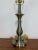 1970s Vintage Stiffel Solid Brass Table Lamp Antique Finish W/ Original Shade Working For Sale - Image 5 of 12