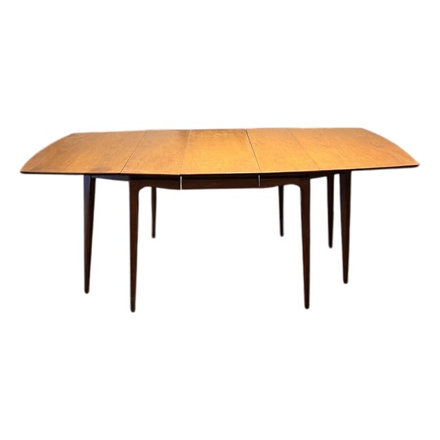 Walnut Drop-Leaf Extension Dining Table, 1950s Mid-Century Modern For Sale