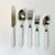 1970s Vintage Boho Chic Contemporary Stainless Steel White Handle Flatware - Set of 40, Service for 8 For Sale - Image 9 of 12