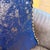 Navy Blue Abstract Cushion Cover With Twisted Rope Trim For Sale - Image 8 of 10