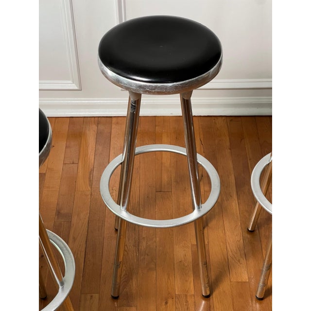 Joan Casas Y Ortinez Industrial Aluminum Bar Stools by Joan Casas I Ortinez for Indecasa, Spain, 1980s For Sale - Image 4 of 13