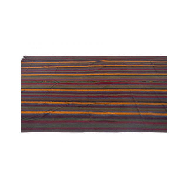 Vintage Striped Decorative Kilim Rug - 7`3 X 10'2 For Sale - Image 4 of 6