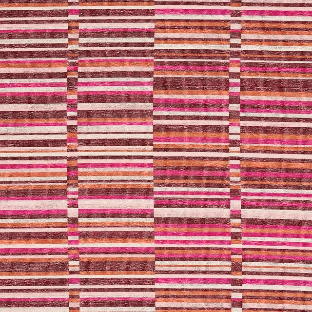 Schumacher Schumacher Tierra Stripe Fabric, Berry For Sale - Image 4 of 4