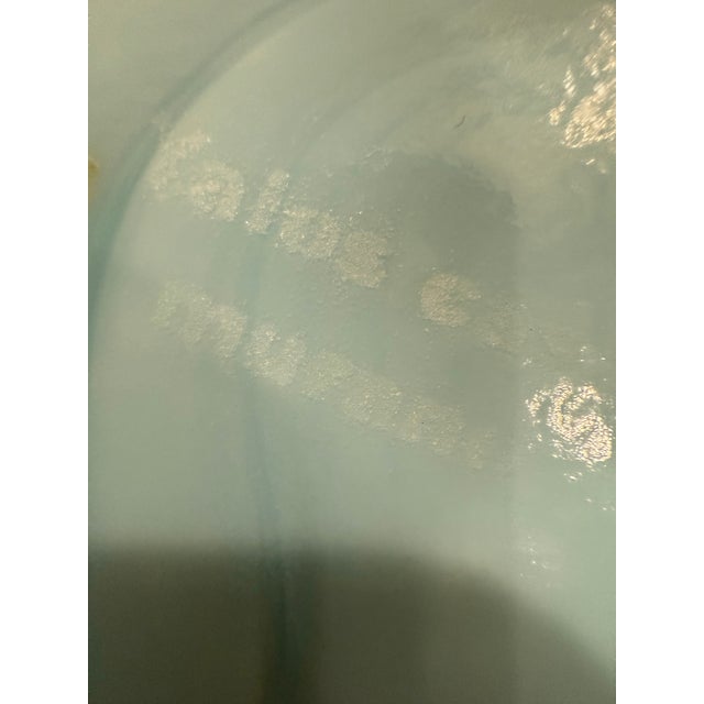 1980s 1980s Large 16" Yalos Casa Murano Glass Centerpiece Bowl Blue Iridescent Swirl Italy For Sale - Image 5 of 6