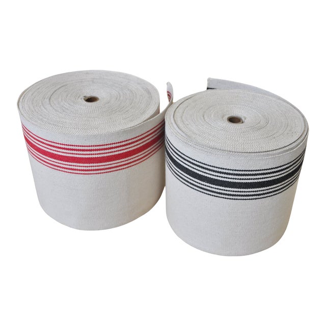 Vintage Cotton Canvas Webbing Trim For Sale