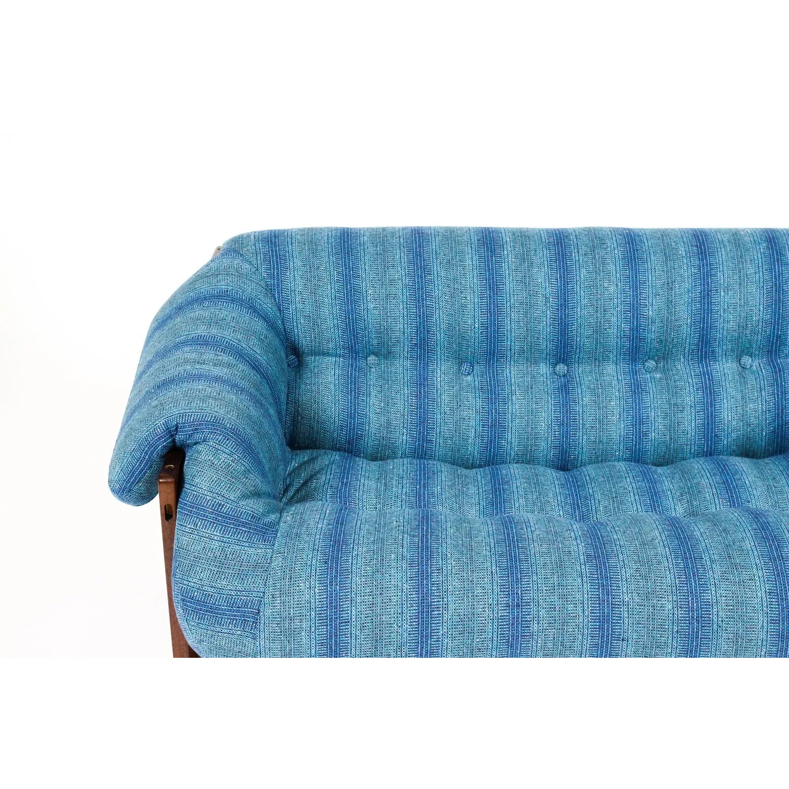 1970s Mid Century Brazilian Modernist Rosewood Frame Loveseat by Percival Lafer, Mp-97