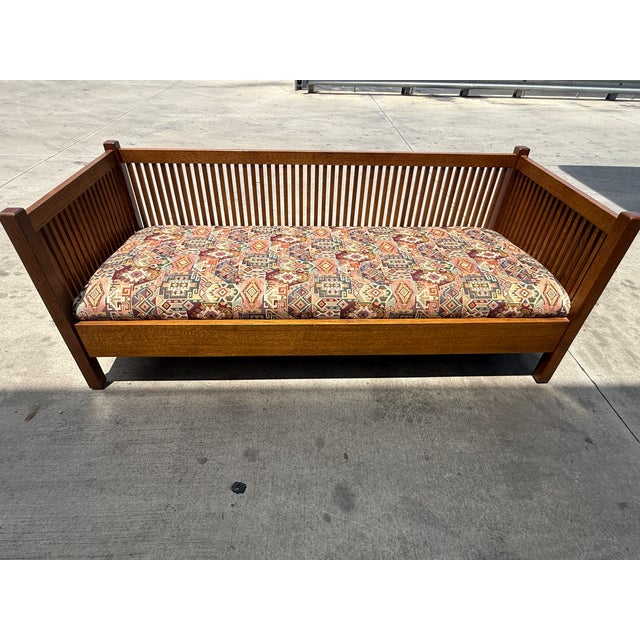 1990s Stickley Craftsman Spindle Back Sofa For Sale - Image 10 of 14