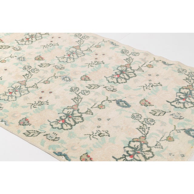 Mid 20th Century Neutral Oushak Turkish Rug For Sale - Image 9 of 10