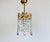 Vintage Brass Crystal Mini Chandelier With Pink Purple Prisms For Sale - Image 9 of 13
