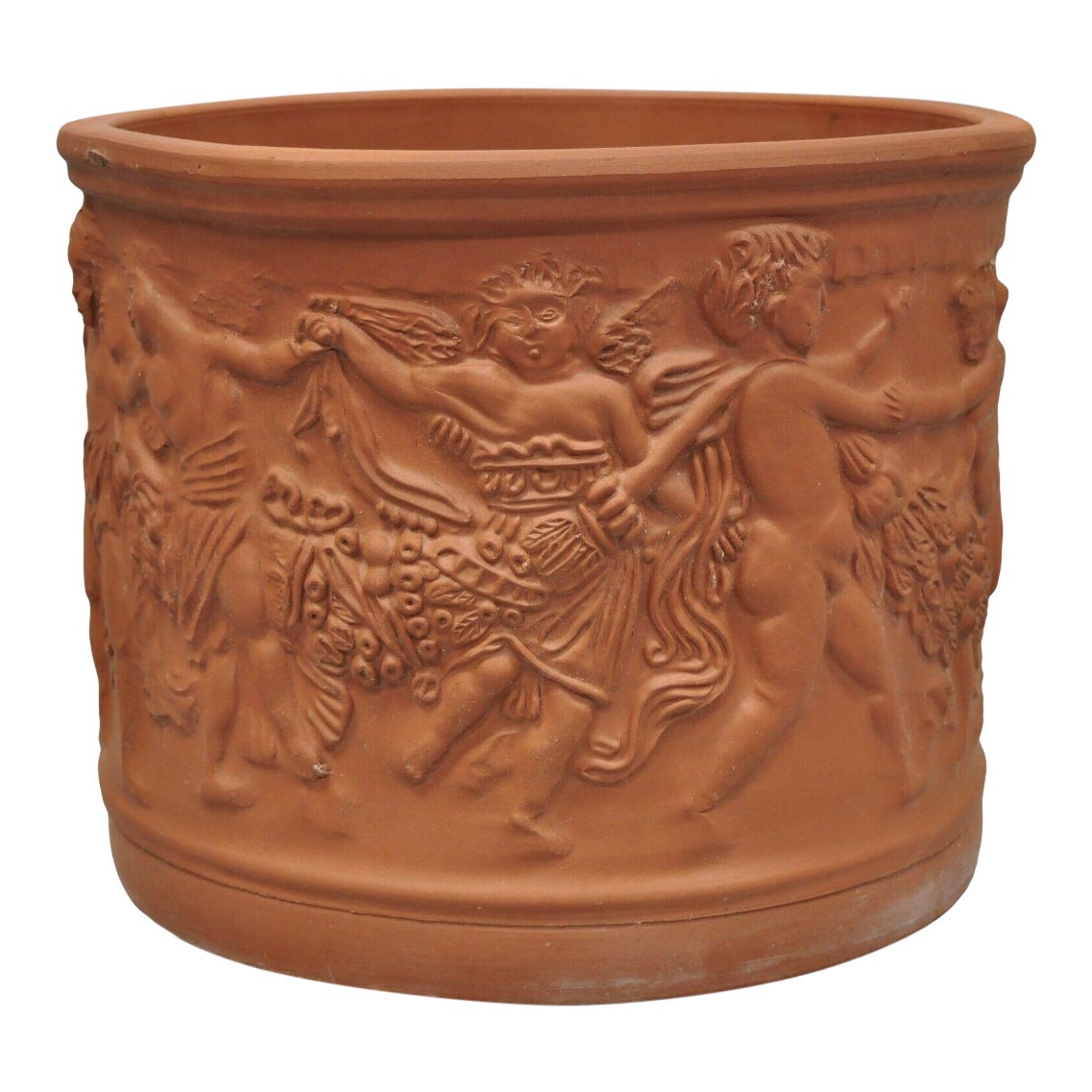 Vintage Mid Century Italian Bitossi Red Terracotta Cherub Putti Garden