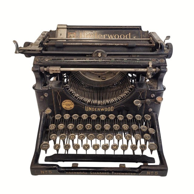 Typewriter, model no. 5, underwood and g. Truniger s.a., 1910s - usa type: typewriter model: number 5 company: underwood...